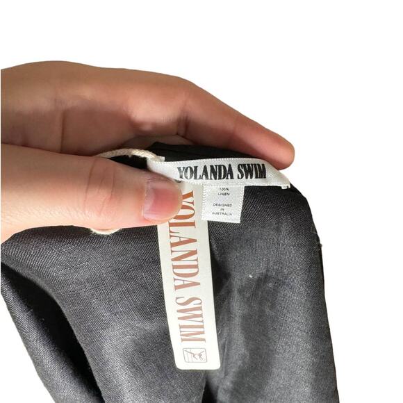 NWT Yolanda Swim Black‎ Carbon Linen Sarong - Picture 7 of 8